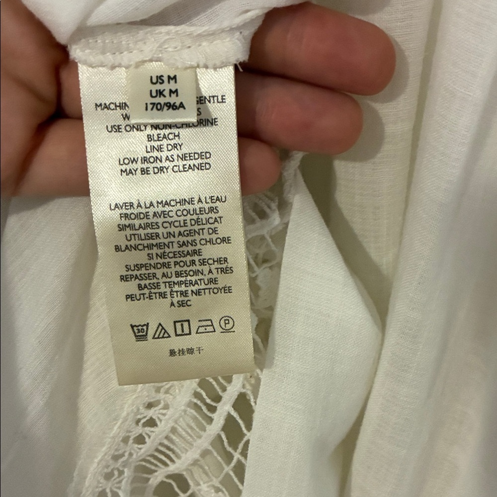 FREE PEOPLE | green gardens tunic white Lace Detail medium - Picture 12 of 13
